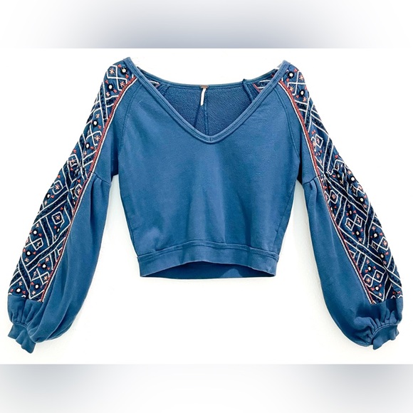 Free People cropped pullover boho XS - Picture 1 of 10